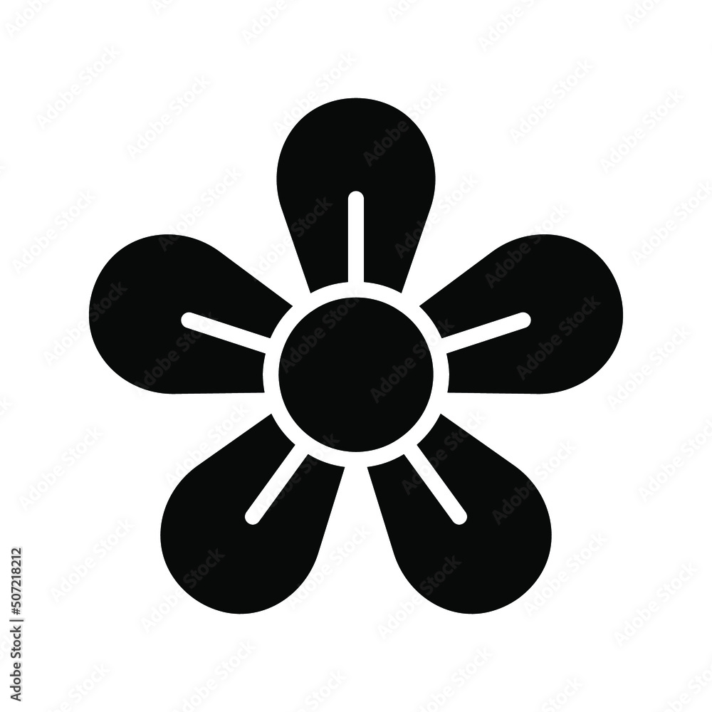 Flower Icon in trendy flat style isolated color editable Flower Icon in trendy flat style isolated color editable