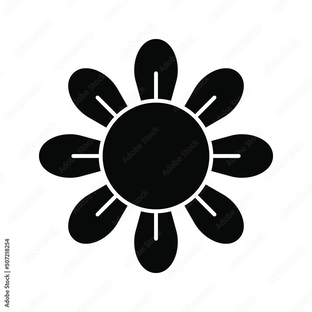 Flower Icon in trendy flat style isolated color editable Flower Icon in trendy flat style isolated color editable