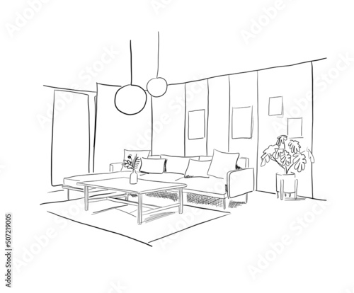 interior design had drawing sketch vector 