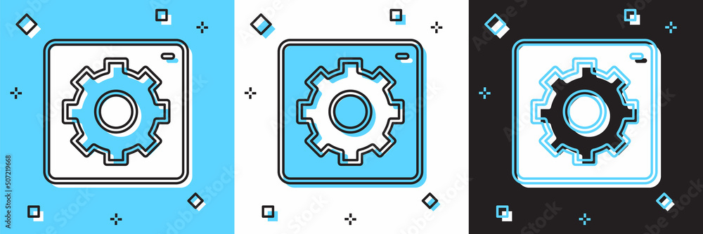Set Setting icon isolated on blue and white, black background. Tools, service, cog, gear, cogwheel sign. Vector Set Setting icon isolated on blue and white, black background. Tools, service, cog, gear, cogwheel sign. Vector