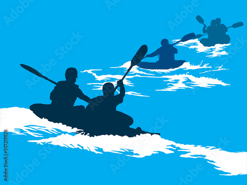 Kayaking Adventure Trip on illustration graphic vector