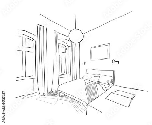 interior design had drawing sketch vector 