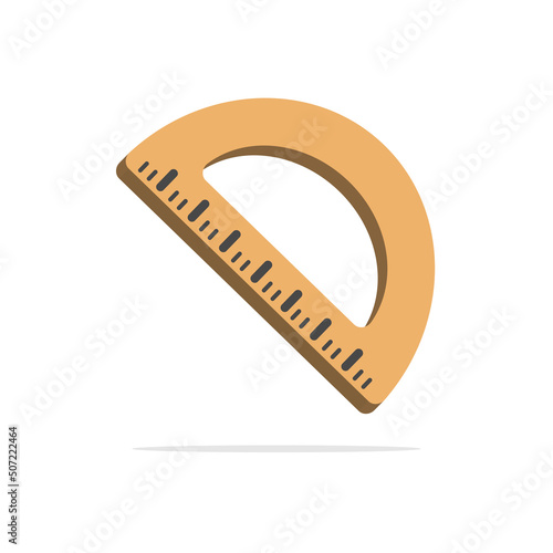 3d protractor ruler in minimal cartoon style