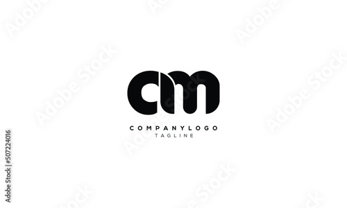AM MA Abstract initial monogram letter alphabet logo design