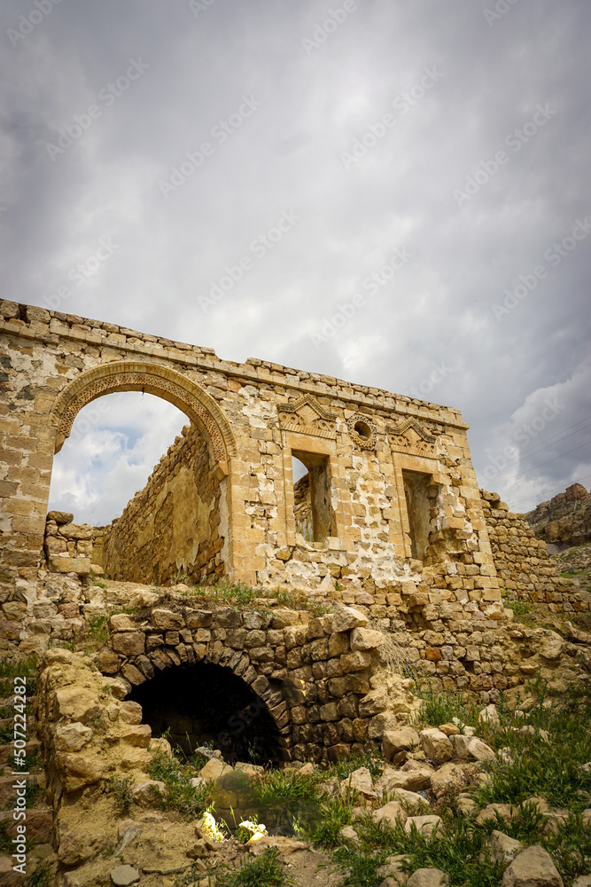 9 May 2022 Derik Mardin Turkey. Ruined church in Derik Mardin