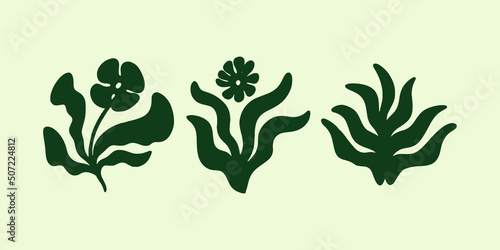 abstract floral and leaf vector bundle