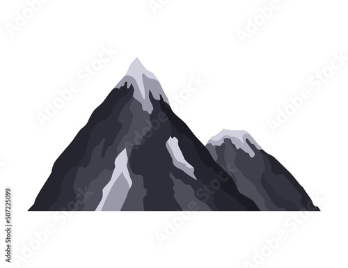 Nature mountain landscape. Rocky massif  Illustration. Winter peaks or hilltop. Range rock, mountain rocky environment top. Travel landscape , climbing or hiking mountains © designer_things