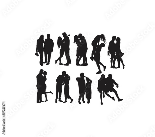 Couple People, art vector silhouette design