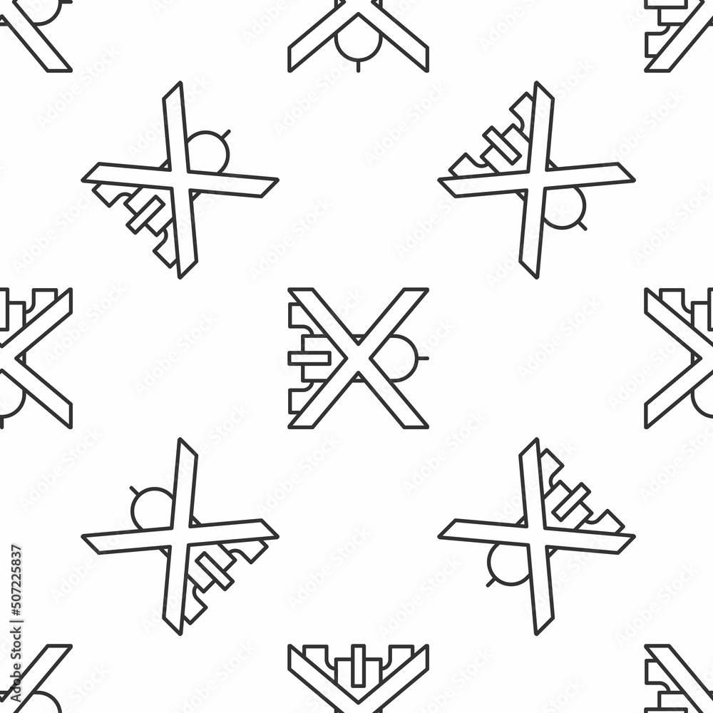 Grey line No war icon isolated seamless pattern on white background. The peace symbol. Vector Grey line No war icon isolated seamless pattern on white background. The peace symbol. Vector