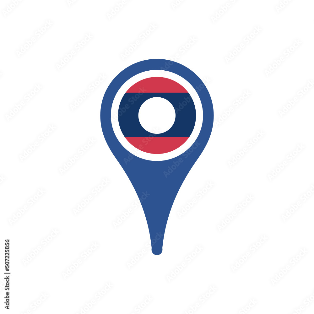 Colour icon for Laos Flag Map Colour icon for Laos Flag Map