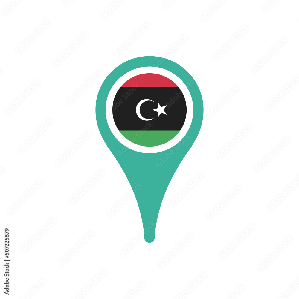 Colour icon for Libya Flag Map Colour icon for Libya Flag Map