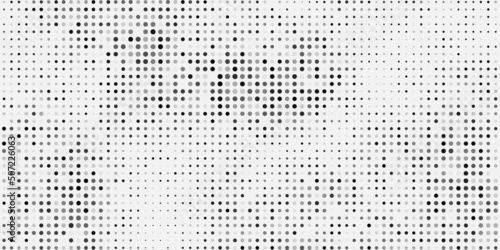 Abstract Black and White Spotted Pixels Pattern, Geometric Mosaic Texture - Generative Art, Vector Background