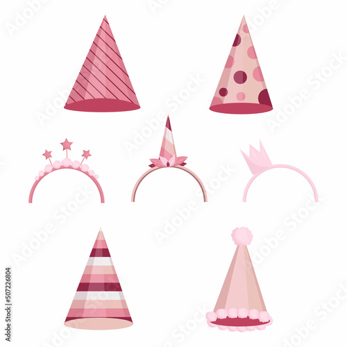 set of decorations on the head for a birthday
