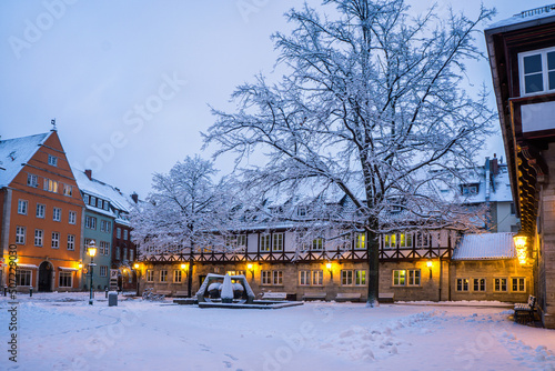 Ballhof, Ballhofplatz in Hannover an einem morgen im Winter mit viel Schnee