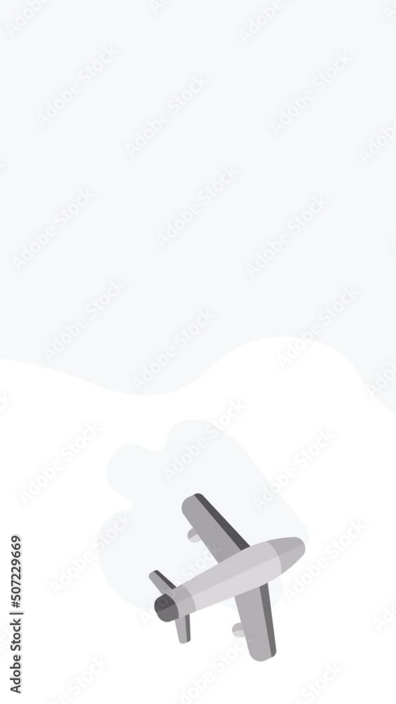 4k vertical video of cartoon plane design on white background. 4k vertical video of cartoon plane design on white background.