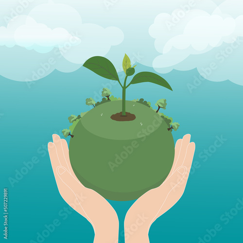 hand holding a tree