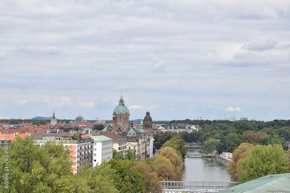 Panoramic view of Munich from the rooftop of German Museum (Deutsches Museum)
