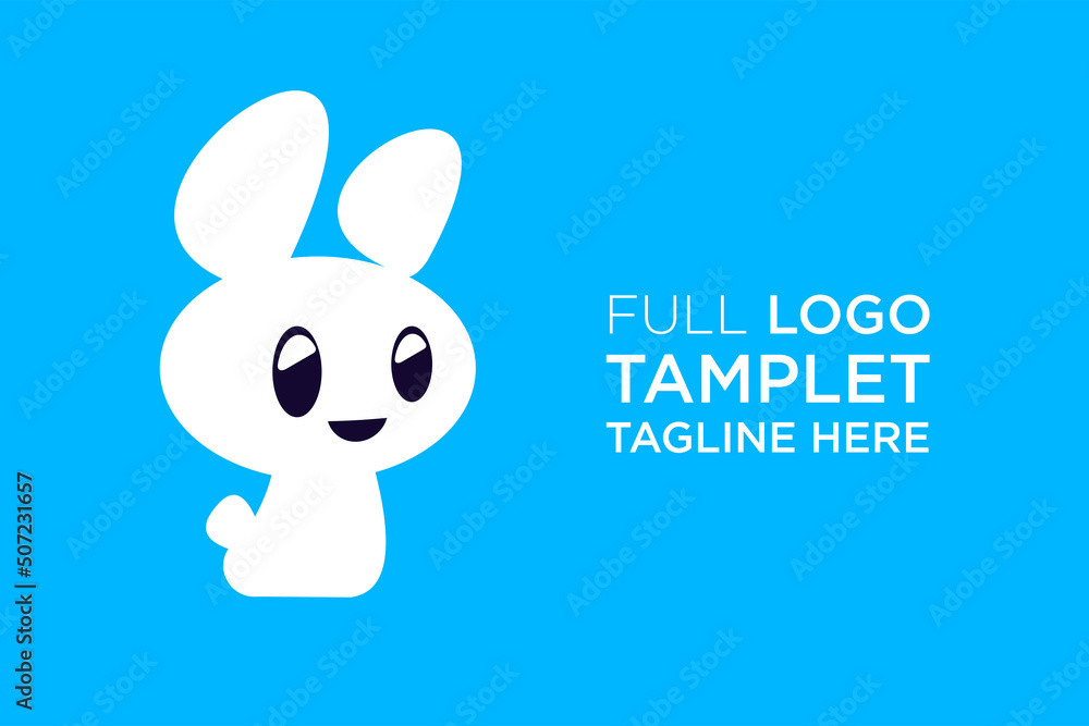 Fototapeta premium funny bunny with smile concept design