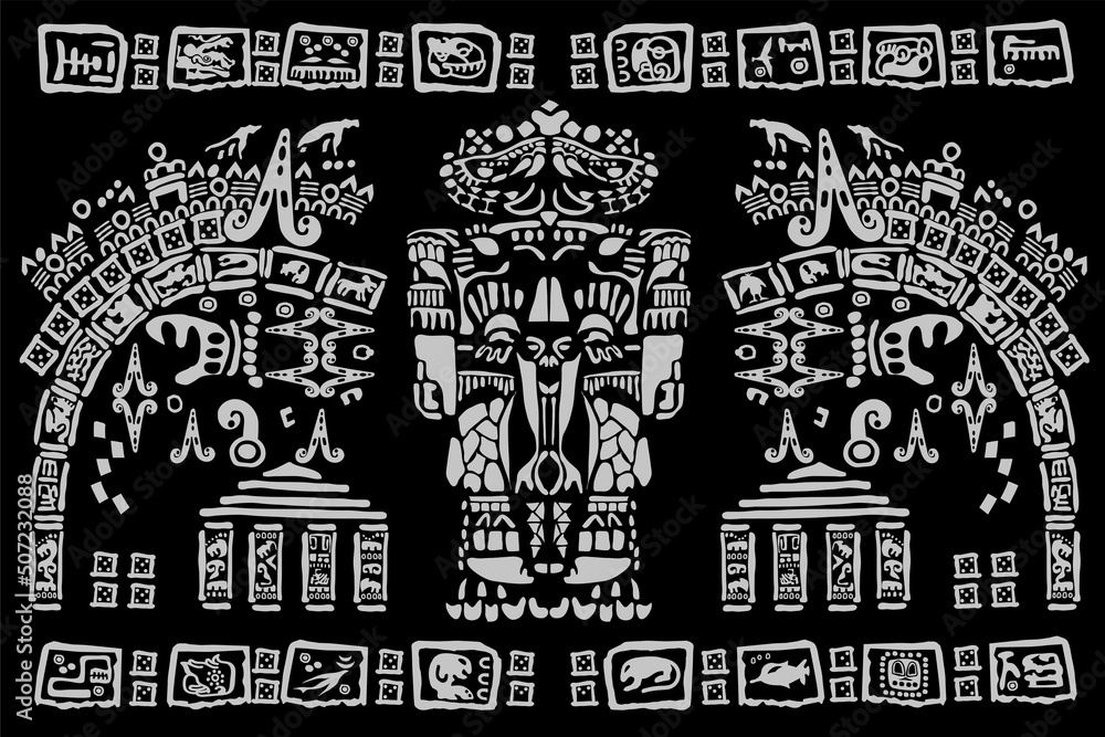 Figures aliens in signs of ancient civilizations. Images of characters of ancient American Indians.The Aztecs, Mayans, Incas.
Signs and symbols of the ancient world.The Aztecs, Mayans, Incas.
Figures aliens in signs of ancient civilizations. Images of characters of ancient American Indians.The Aztecs, Mayans, Incas.
Signs and symbols of the ancient world.The Aztecs, Mayans, Incas.