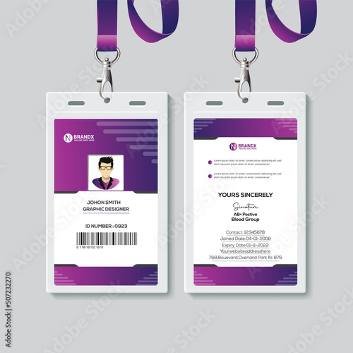 Modern And Professional ID Card Design, Corporate And Creative ID Card Design, Simple And Abstract ID Card, ID Card Design Template