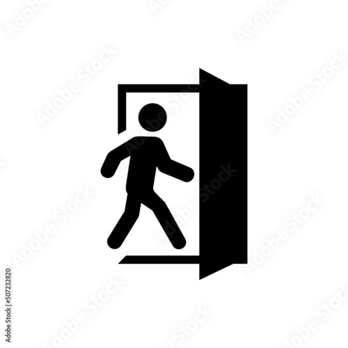 Exit door symbol. Evacuation symbol vector