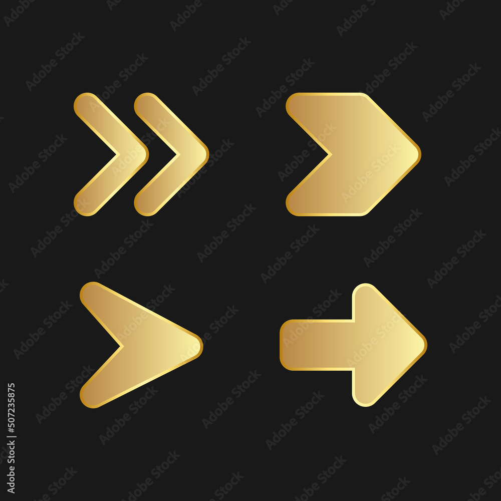 Premium gold arrows set. Arrows bundle set. Shiny arrows design icon. editable vector. Premium gold arrows set. Arrows bundle set. Shiny arrows design icon. editable vector.