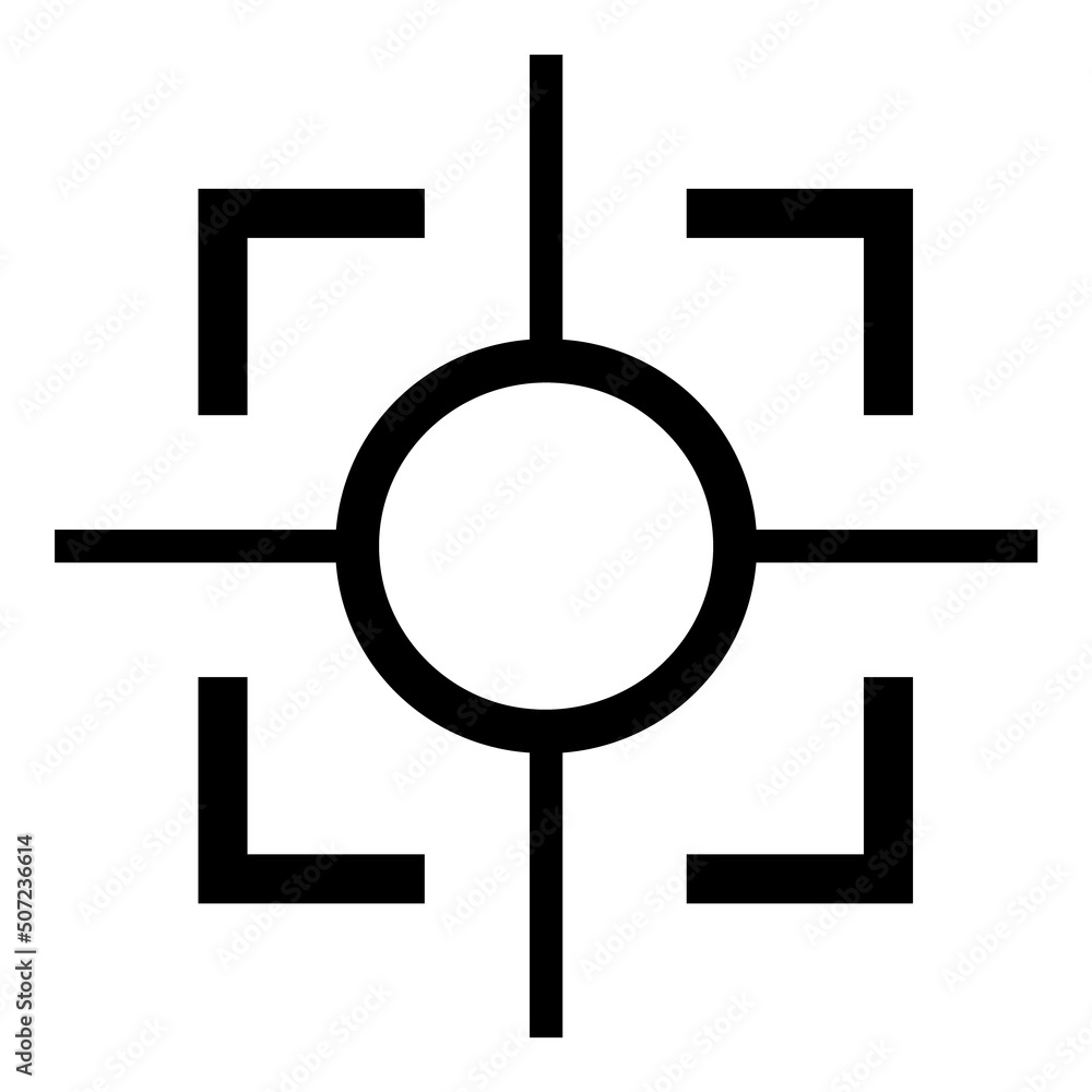 Reticle Scope Optical Sight Flat Icon Isolated On White Background Reticle Scope Optical Sight Flat Icon Isolated On White Background
