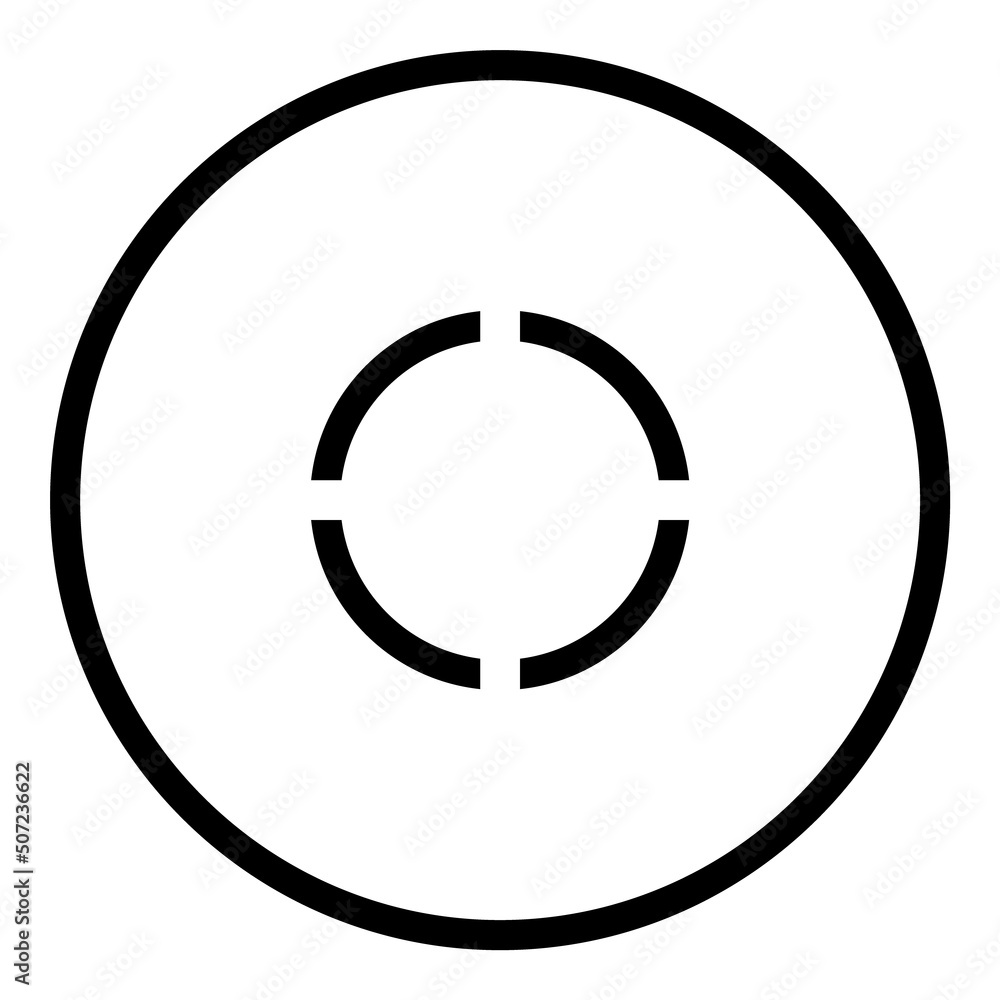 Reticle Scope Optical Sight Flat Icon Isolated On White Background Reticle Scope Optical Sight Flat Icon Isolated On White Background