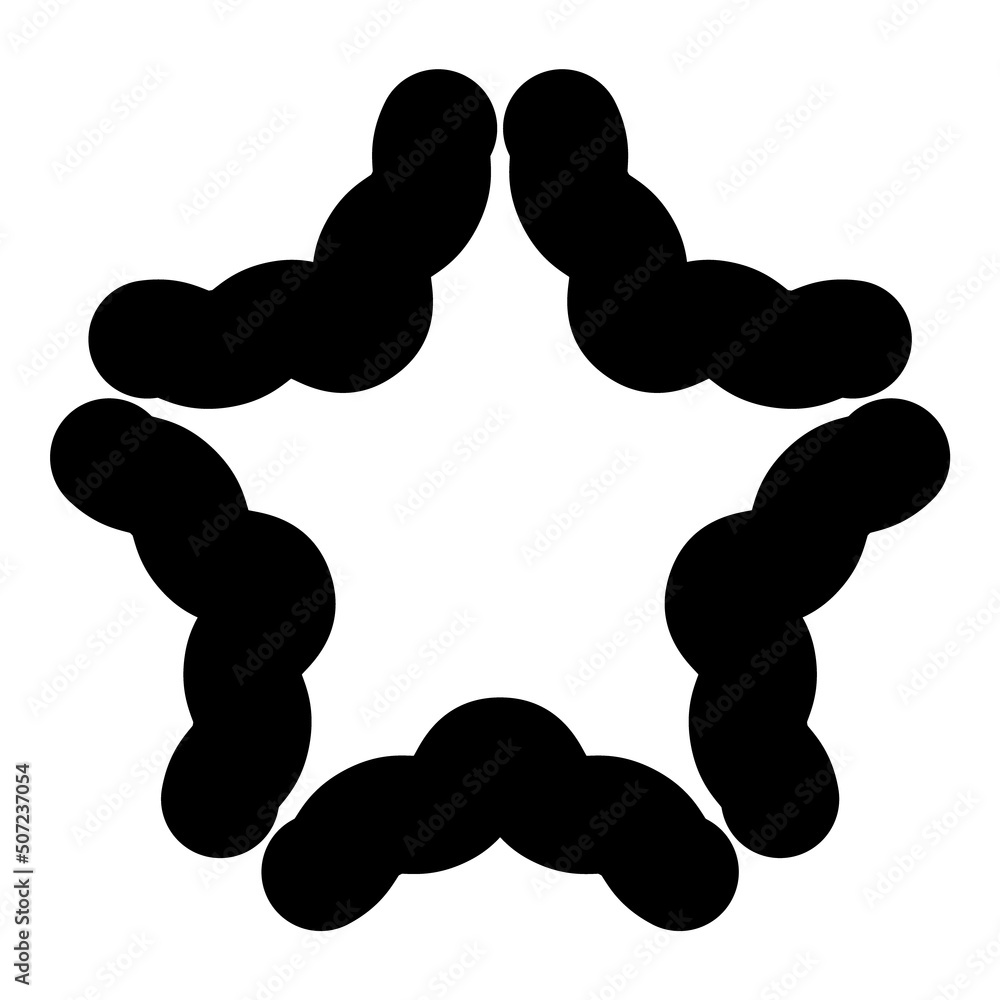 Obraz premium Wave Star Abstract Flat Icon Isolated On White Background