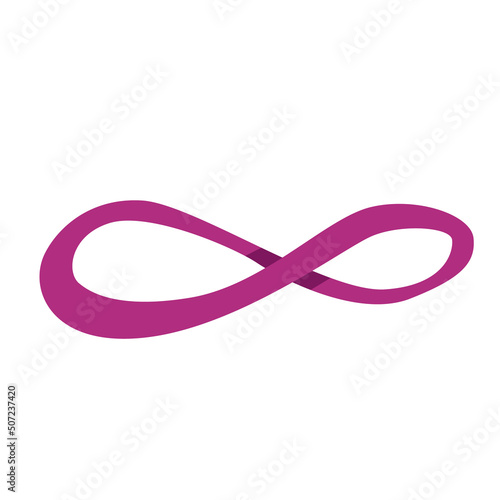 Vector purple infinity sign on a white background is isolated.