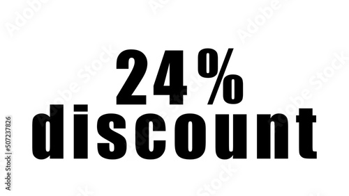 Percentage discount written in black on a high quality isolated white background