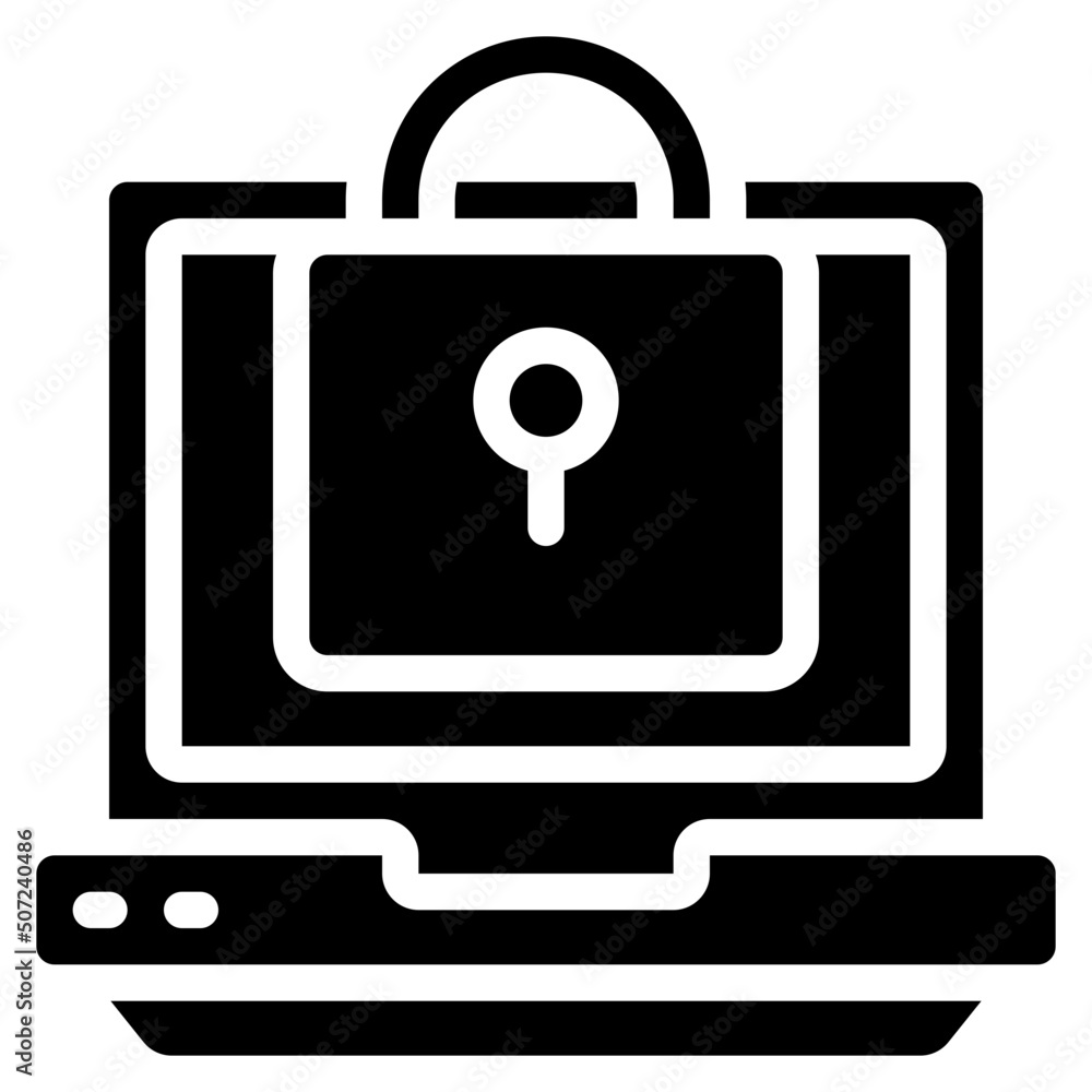Secure Laptop Icon Secure Laptop Icon