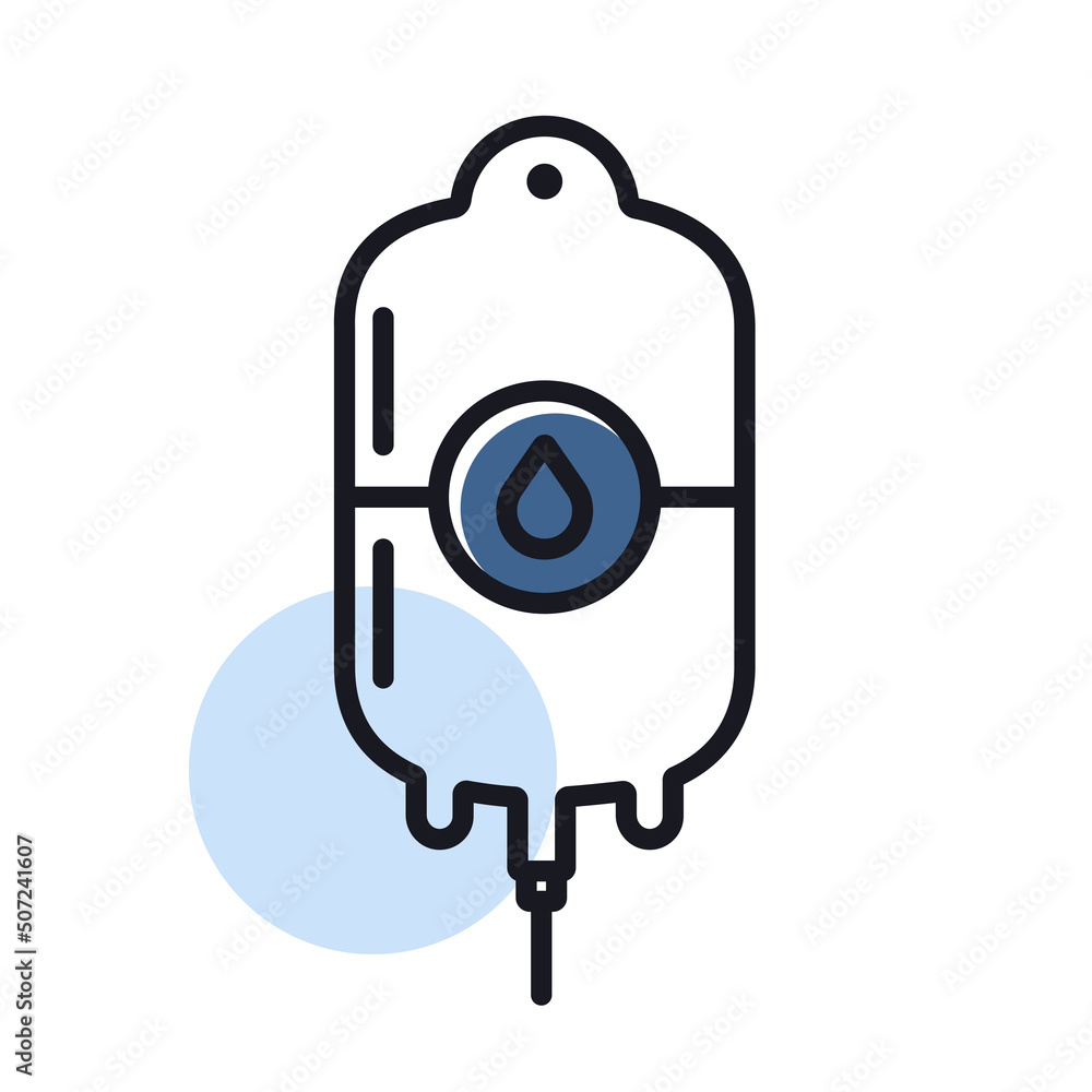 Fototapeta premium Blood bag vector icon. Medical sign