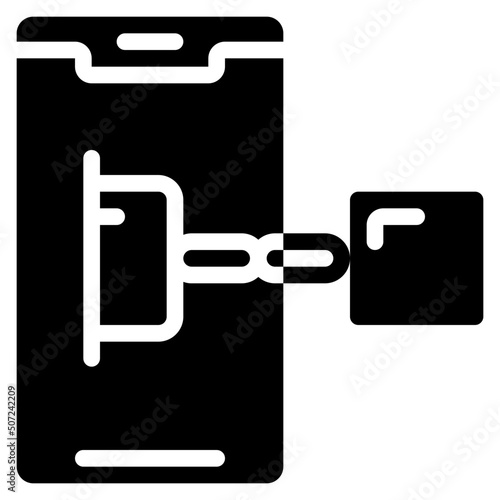 Mobile Blockchain Icon