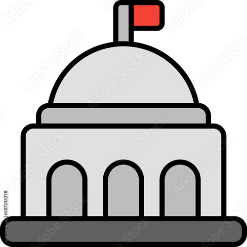 embassy outline color icon