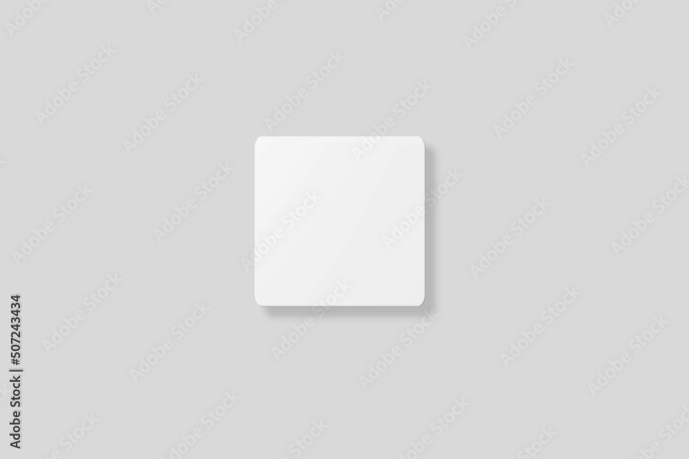 Floating blank square business card for mockup. 3D Render. Floating blank square business card for mockup. 3D Render.