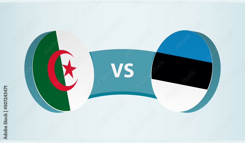 Algeria versus Estonia, team sports competition concept.