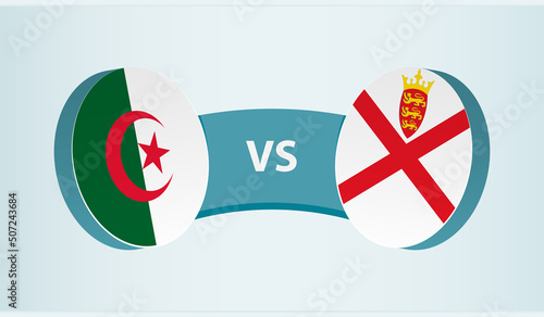 Algeria versus Jersey, team sports competition concept.