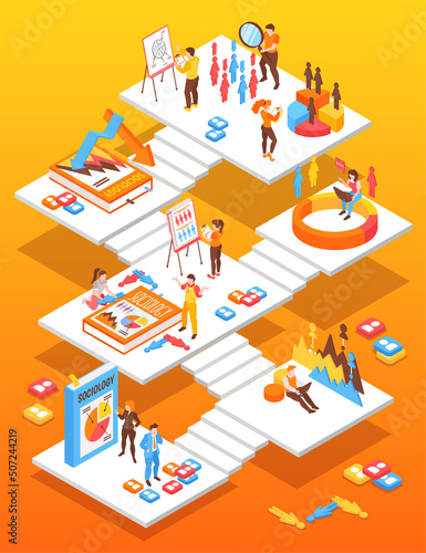 Isometric Sociology Illustration