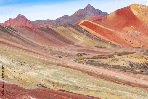 Vinicunca  Cusco Region  Peru. Montana de Siete Colores  or Rainbow Mountain. South America. 