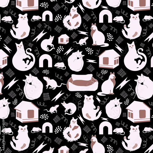 Cute Cat Seamless pattern