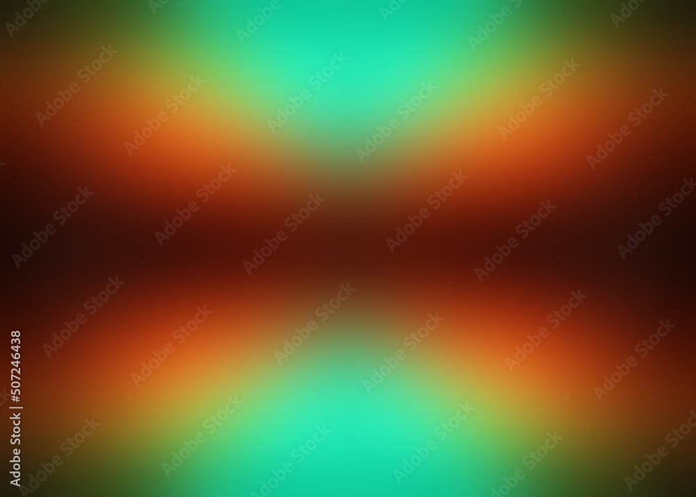Orange turquoise crossing stripes blurred pattern. Colored symmetrical empty background.