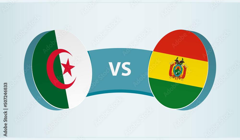 Algeria versus Bolivia, team sports competition concept. Algeria versus Bolivia, team sports competition concept.