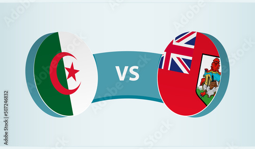 Algeria versus Bermuda, team sports competition concept.