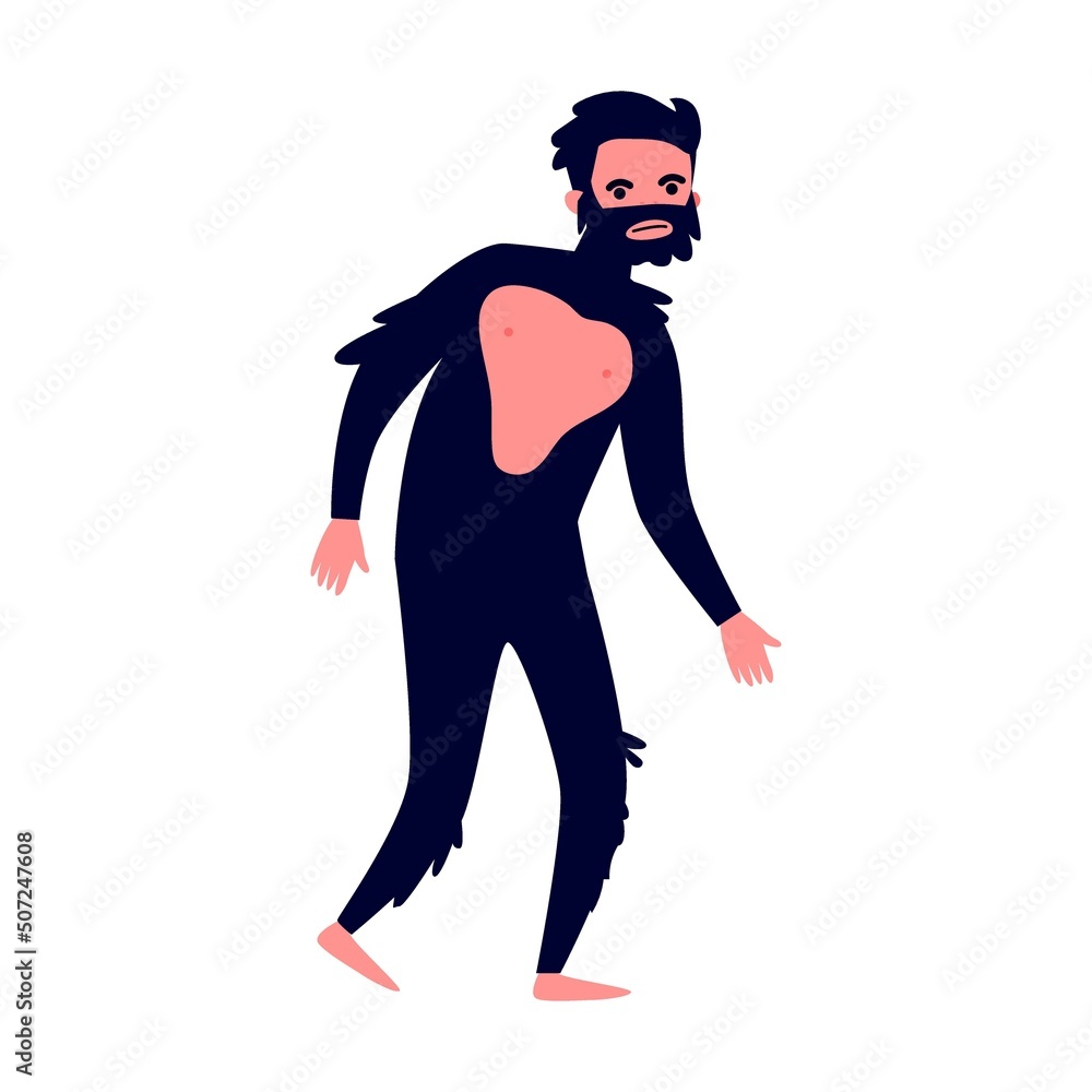 Human evolution theory flat vector illustration. Way from monkey to cyborg or robot. Cavemen as ancestors. Anthropology, reality and history Human evolution theory flat vector illustration. Way from monkey to cyborg or robot. Cavemen as ancestors. Anthropology, reality and history
