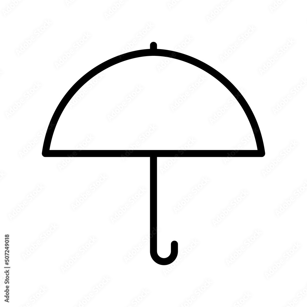 Umbrella flat line icon. Outline sign mascara for mobile concept and web design, store Umbrella flat line icon. Outline sign mascara for mobile concept and web design, store
