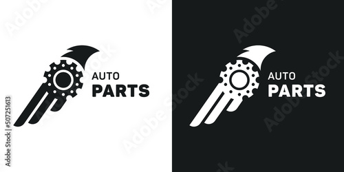 Industrial vector logo design concept, gear, speed and bird logo, repair logo icon, symbol, vector