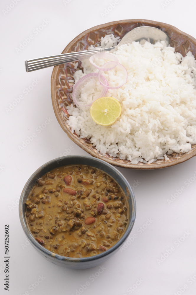 Dal Makhni and rice, Punjabi home food Stock Photo | Adobe Stock