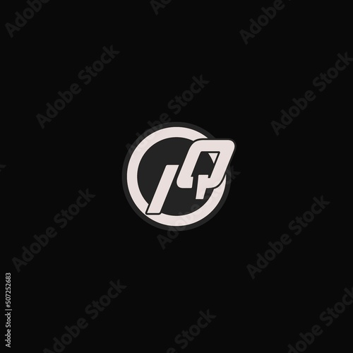 Initial IQ logo circle line style, simple esport team logo design