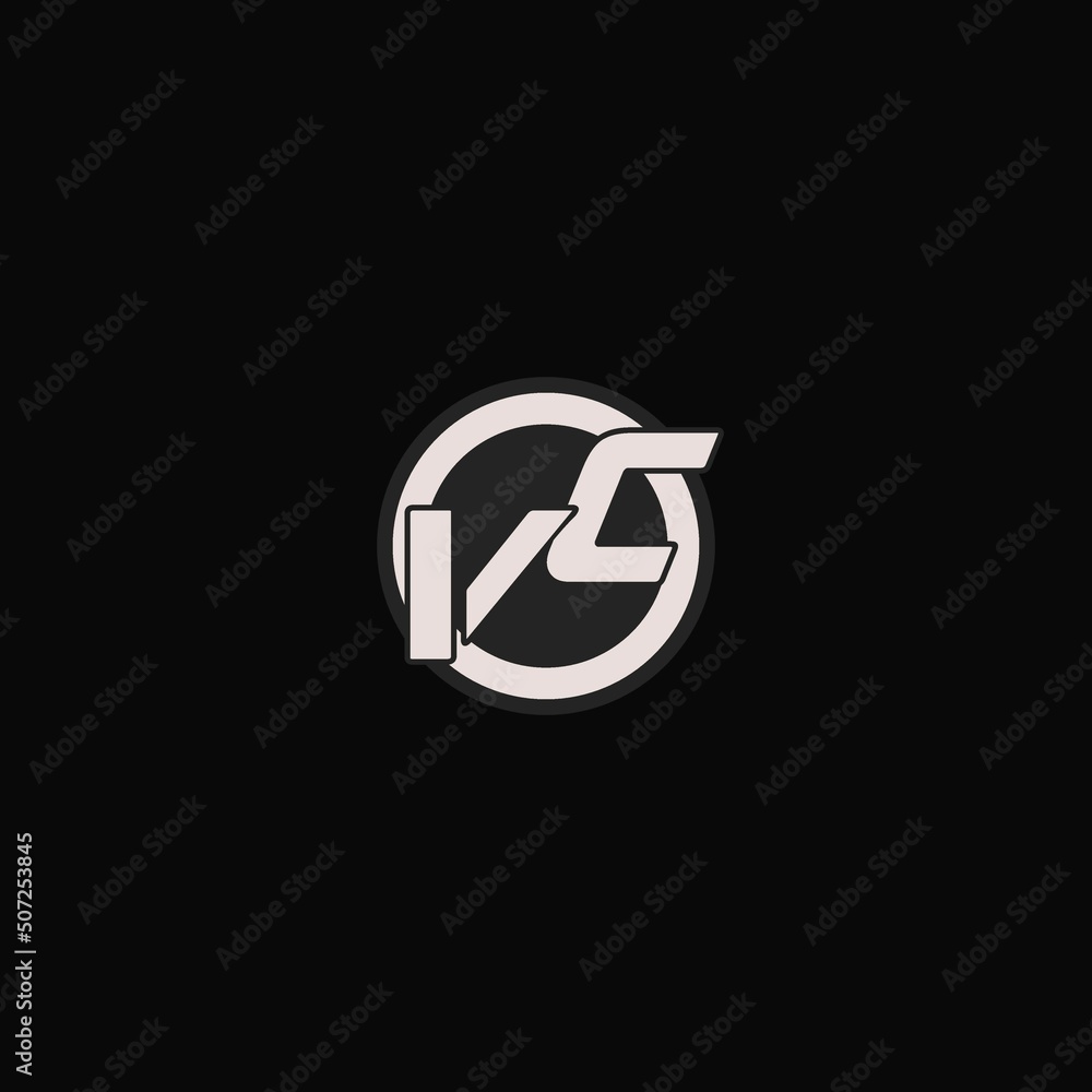 Initial VC logo circle line style, simple esport team logo design Stock ...